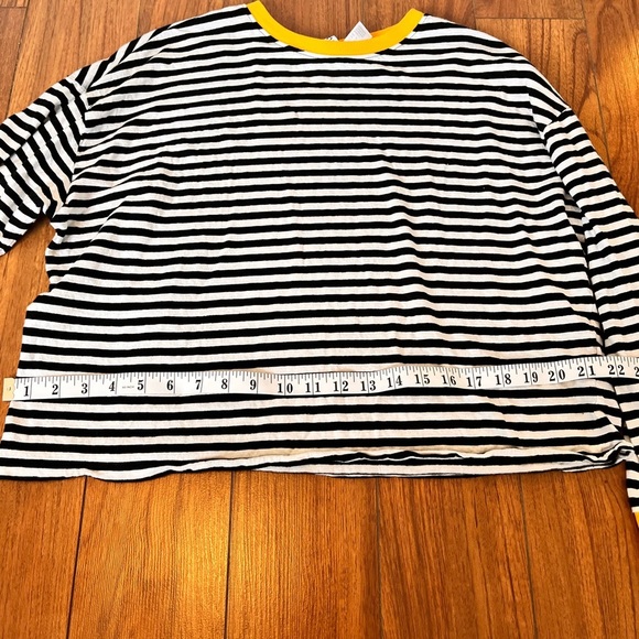 H&M Black and White Striped Sweater with Orange Trim - Picture 5 of 8